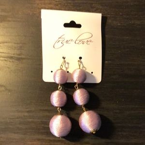Purple ball drop earrings